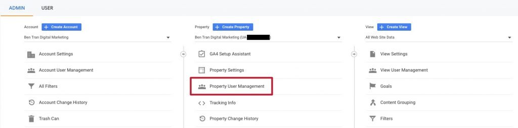 Google Analytics Property User Management